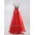 A-Line Beaded Long Red Chiffon Prom Evening Formal Dresses ED011193