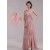 A-Line One-Shoulder Long Pink Chiffon Prom Evening Formal Dresses ED011207