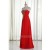 A-Line Sweetheart Beaded Long Red Chiffon Prom Evening Formal Dresses ED011214