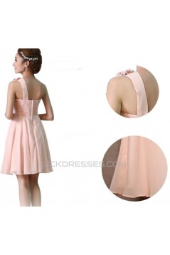 A-Line One-Shoulder Short Chiffon Prom Evening Bridesmaid Dresses ED011217