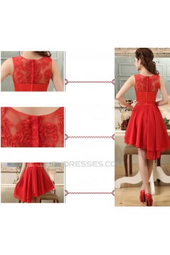 A-Line Short Red Prom Evening Formal Bridesmaid Dresses ED011220
