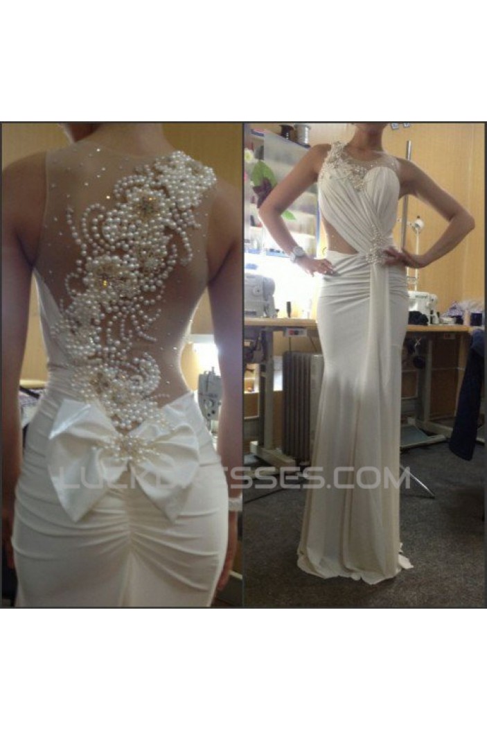 Sexy Trumpet/Mermaid Beaded Long Prom Evening Formal Dresses ED011222