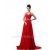 A-Line Halter Beaded Red Chiffon Prom Evening Formal Dresses ED011226