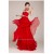 A-Line Strapless Beaded Long Red Chiffon Prom Evening Formal Dresses ED011245