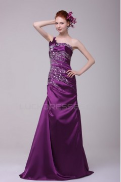 Long Purple Beaded One-Shoulder Prom Evening Formal Party Dresses ED010125