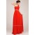 A-Line One-Shoulder Beaded Long Red Chiffon Prom Evening Formal Dresses ED011253