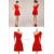 One-Shoulder Short Red Chiffon Prom Evening Formal Dresses ED011261