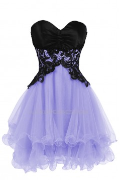 Modest Sweetheart Short Black Blue Prom Evening Cocktail Dresses ED011267