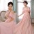 A-Line Beaded Long Pink Chiffon Prom Evening Formal Dresses ED011284