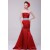 Trumpet/Mermaid Strapless Long Red Prom Evening Formal Party Dresses ED010129