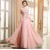 A-Line Beaded Applique Long Pink Chiffon Prom Evening Formal Dresses ED011292