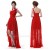 High Low One-Shoulder Short Red Chiffon Prom Evening Formal Dresses ED011299