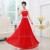 A-Line Halter Beaded Long Red Chiffon Prom Evening Formal Dresses ED011301