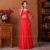 A-Line V-Neck 3/4 Sleeve Long Red Prom Evening Formal Dresses ED011313