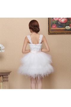 Short/Mini Straps Beaded White Prom Evening Formal Dresses ED011321