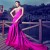 Trumpet/Mermaid One-Shoulder Beaded Long Prom Evening Formal Dresses ED011324