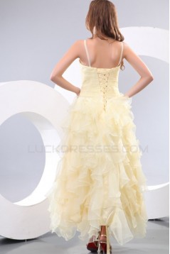 Ball Gown Spaghetti Strap Beaded Yellow Prom Evening Formal Party Dresses ED010135