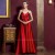 A-Line Spaghetti Strap Beaded Long Red Prom Evening Maternity Evening Dresses ED011365