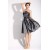 A-Line Sweetheart Short Black Taffeta Prom Evening Bridesmaid Dresses ED011383