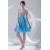A-Line Sweetheart Beaded Short Blue Chiffon Prom Evening Bridesmaid Dresses ED011384