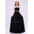 A-Line Strapless Beaded Long Black Chiffon Prom Evening Formal Dresses ED011392