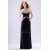 A-Line Halter Beaded Long Black Chiffon Prom Evening Formal Dresses ED011393