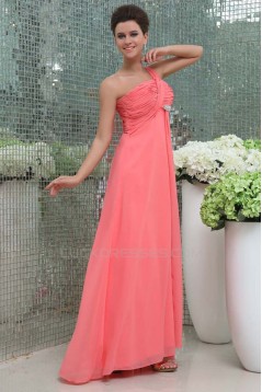 Empire One-Shoulder Beaded Long Chiffon Prom Evening Formal Dresses ED011394