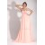 Empire One-Shoulder Long Pink Chiffon Prom Evening Maternity Evening Dresses ED011399
