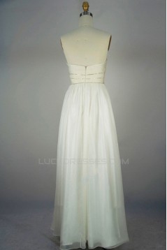 A-Line Sweetheart Beaded Long Chiffon Prom Evening Formal Dresses ED011401