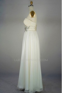 A-Line Sweetheart Beaded Long Chiffon Prom Evening Formal Dresses ED011401