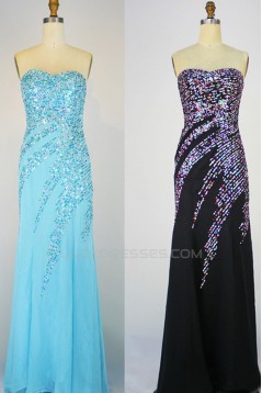Beaded Long Chiffon Prom Evening Formal Dresses ED011404