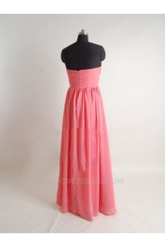 Sheath/Column Long Chiffon Prom Evening Formal Bridesmaid Dresses ED011408