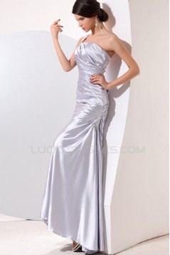 One-Shoulder Long Silver Prom Evening Formal Party Dresses ED010143