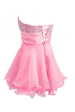 A-Line Sweetheart Beaded Short Pink Prom Evening Cocktail Dresses ED011435