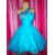 A-Line One-Shoulder Beaded Blue Prom Evening Cocktail Dresses ED011437