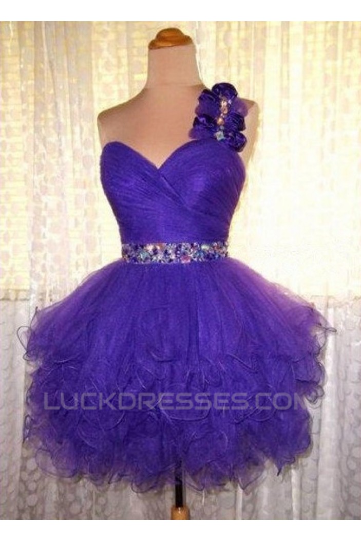 Short/Mini One-Shoulder Beaded Prom Evening Cocktail Dresses ED011440
