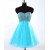 A-Line Sweetheart Short/Mini Beaded Tulle Prom Evening Cocktail Dresses ED011443