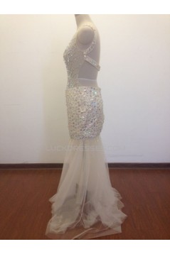 Trumpet/Mermaid Beaded Long Prom Evening Formal Dresses ED011472