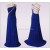 Sheath/Column Beaded One-Shoulder Long Blue Chiffon Prom Evening Formal Dresses ED011476