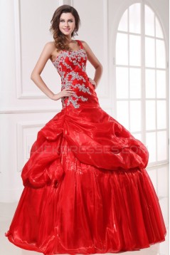 Ball Gown Long Red Prom Evening Formal Party Dresses ED010148