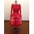 A-Line Long Sleeve Short Red Lace Prom Evening Formal Dresses ED011485