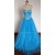 A-Line Sweetheart Beaded Long Blue Tulle Prom Evening Formal Dresses ED011491