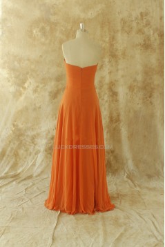 A-Line Sweetheart Long Chiffon Prom Evening Bridesmaid Dresses ED011511