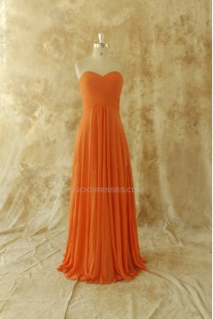 A-Line Sweetheart Long Chiffon Prom Evening Bridesmaid Dresses ED011511