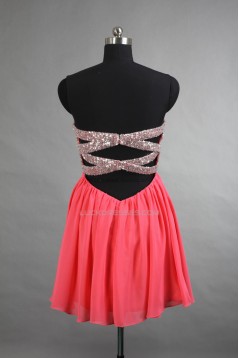 A-Line Sweetheart Short Sequin and Chiffon Prom Evening Cocktail Dresses ED011515