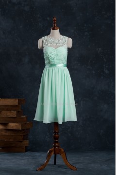 A-Line Short Lace and Chiffon Prom Evening Bridesmaid Formal Dresses ED011519