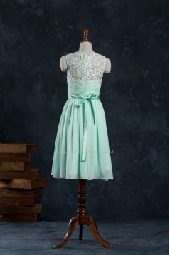 A-Line Short Lace and Chiffon Prom Evening Bridesmaid Formal Dresses ED011519