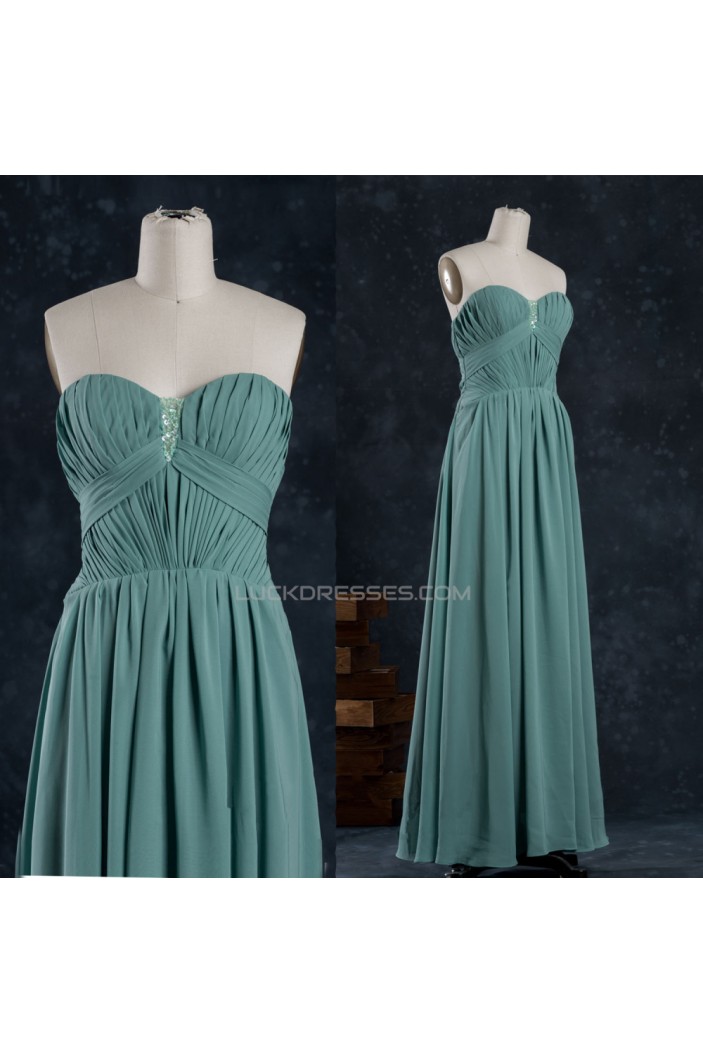 A-Line Sweetheart Long Chiffon Prom Evening Formal Bridesmaid Dresses ED011520