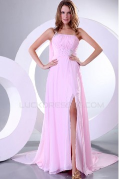 Long Pink One-Shoulder Prom Evening Formal Party Dresses ED010153