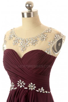 A-Line Beaded Long Chiffon Prom Evening Formal Dresses ED011542